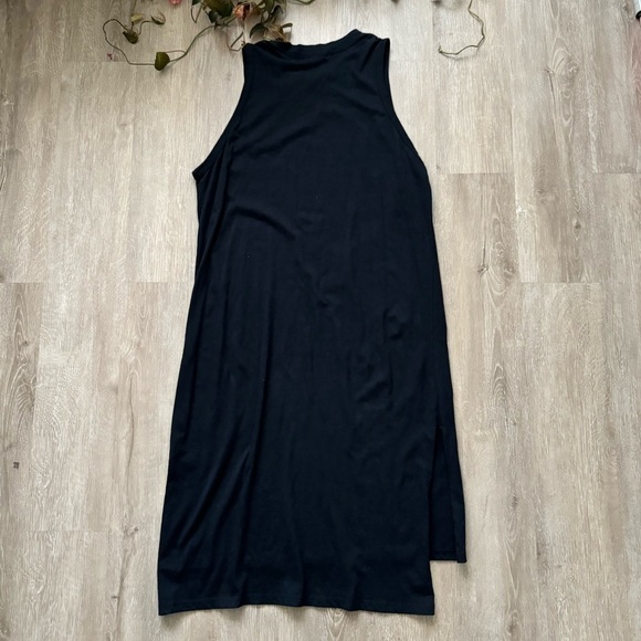 ELECTRIC & ROSE posey midi dress black slits - Picture 2 of 6